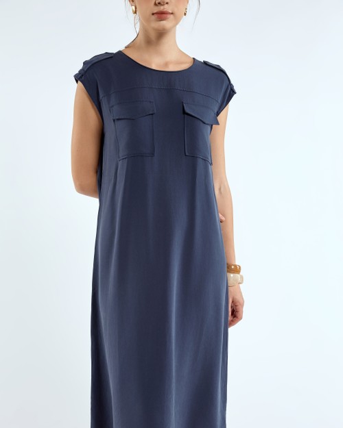 SIXDO G-Navy Khaki Loose Dress